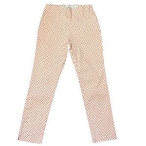 Van Heusen Stretch Extensible Coral White Diamond‎ Print Ankle Pants Size 6